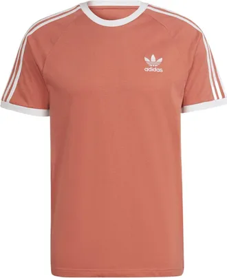 adidas Mens adidas originals 3-Stripes Tee Logo Stripe Round Neck Pullover Short Sleeve Brown T-Shirt HK7276