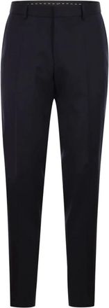 HUGO BOSS Slim-fit Broeken in Virgin-wool Serge - Heren - Nette broeken - Blauw - 2XL - Katoen - Broeken