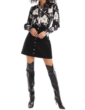 Allison New York Eliza Blouse In Black / Ivory Floral