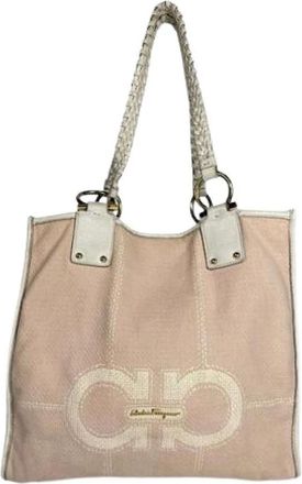 Ferragamo Pre-owned Tote Bag - Dames - Vintage Shopper - Roze - ONE Size - Leer - Vintage