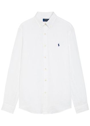 Polo Ralph Lauren Logo-embroidered Linen Shirt - White - XL