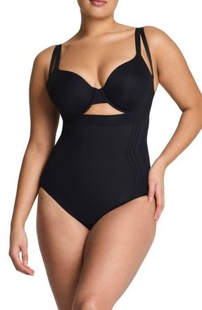 Spanx SPANXsculpt GoFigure Open Bust Shaper Bodysuit in Very Black at Nordstrom, Size X-Small