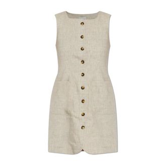 Poss&eacute; Posse - Emma Linnen Jurk - Dames - Jurken - Beige - Maat: L Linnen