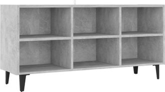 vidaXL Vidaxl - Mueble de tv con patas metal gris hormigón 103,5x30x50 cm