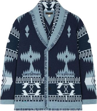 Alanui Cardigan Icon con frange - Blu
