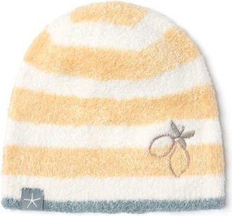 Barefoot Dreams CozyChic Lite Baby Lemon Stripe Beanie in Canary Multi at Nordstrom
