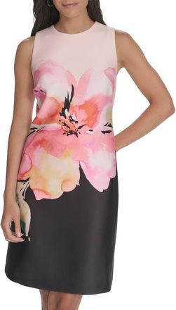 Calvin Klein Big Floral Shift Dress in Tulip Mult at Nordstrom Rack, Size 6