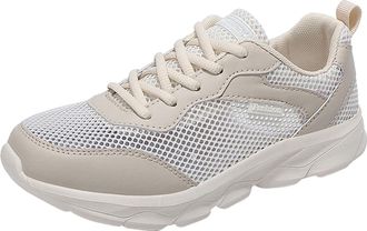 Generic 2026 Running Shoes Womens Summer Fashion Mesh Perforated Breathable Sports Non Slip Casual Comfortable (Beige, 4.5)
