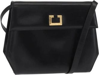 Ferragamo Pre-owned Cross Body Bags, female, Black, Size: ONE SIZE Pre-owned Leather Shoulder Bag