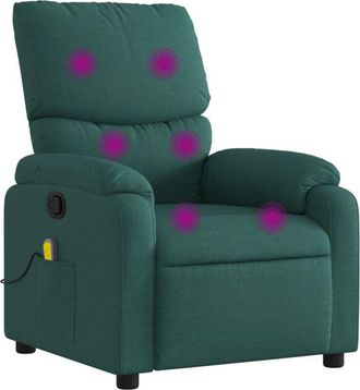 vidaXL Vidaxl - Sillón de masaje reclinable de tela verde oscuro