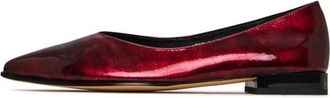 Cesare Gaspari Klassieke zwarte puntige balletflats - Bordeaux - Dames - Ballerinas - Rood - 39 EU - Leer - Schoenen