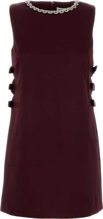 Self Portrait Burgundy Satin Mini Dress