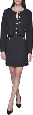 Karl Lagerfeld Karl Lagerfeld Knit Tweed Crop Jacket