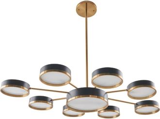 Signature L&aacute;mpara de ara&ntilde;a de metal de color lat&oacute;n y negro - A159 cm