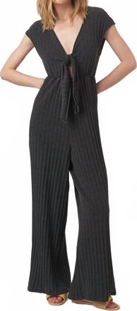 Bloomingdale's Lowa Tie-Front Rib Jumpsuit In Black