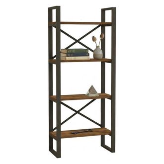 Dmora Estanter&iacute;a Framur, Biblioteca 4 Estantes, Libre Instalaci&oacute;n, Usable Como Divisor, 66x32x150h Cm Nogal Marr&oacute;n