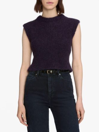 Frame Denim Plush Vest In Royal Purple