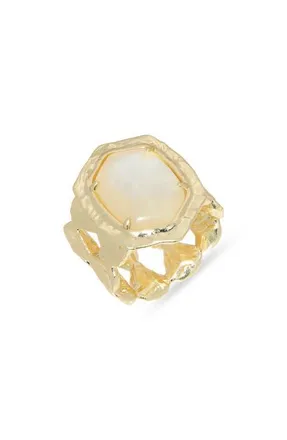 Kendra Scott Daphne Mother-of-Pearl Cocktail Ring in Gold Natural Mother Of Pearl 8 at Nordstrom