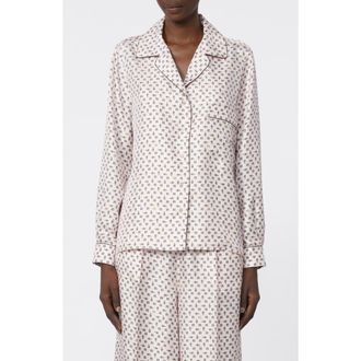 Max Mara Disco Monogram Paisley Pajama Shirt in Pink at Nordstrom, Size 10