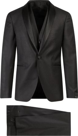 Tagliatore N1241 Single-breasted Pak - Heren - Business pakken - Zwart - XL - Wol - Kostuums