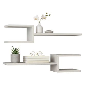 Dmora Repisa Domingo, Un Estante, 75x22x18h Cm Blanco