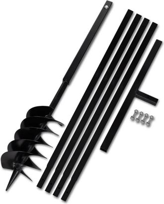 vidaXL Taladro De Tierra Con Mango 150 Mm Con Tubo De Extensi&oacute;n 5 M Acero Vidaxl