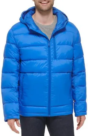 Cole Haan Hooded Nylon Puffer Jacket in Cobalt at Nordstrom Rack, Size Xx-Large