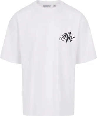 Off-white Cotton Arrows Embroidered T-Shirt