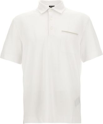 Ermenegildo Zegna White Shirt Collar Polo