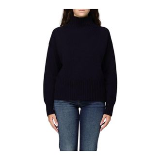 Drumohr Turtlenecks, female, Blue, S, High Neck Knitwear