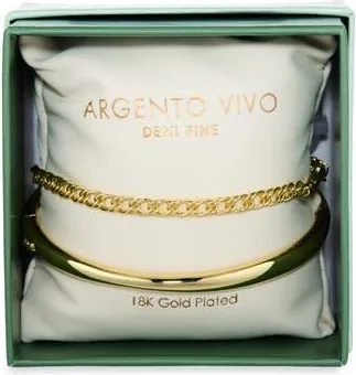 Argento Vivo Set of 2 Chain & Bangle Bracelets in Gold at Nordstrom Rack