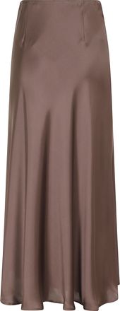 Herno Satin Elastic Waistband Polyester Midi Skirt