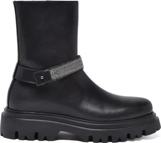 Fabiana Filippi Black Leather Biker Boots