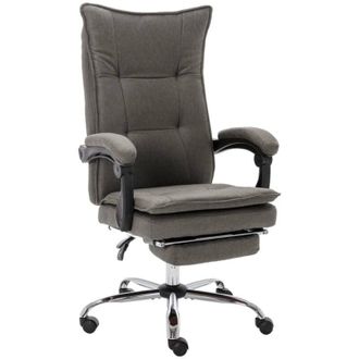 vidaXL Silla De Oficina De Tela Gris Vidaxl