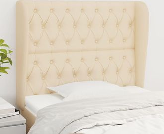 vidaXL Cabecero Con Orejas De Tela Color Crema 103x23x118/128 Cm Vidaxl