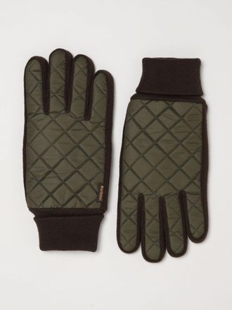Barbour Guanti Magnus trapuntati in nylon e pelle ovina bicolore