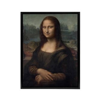 Artery8 Portrait of Mona Lisa del Giocondo da Vinci Black Framed Canvas Art | Size: W24 x H32
