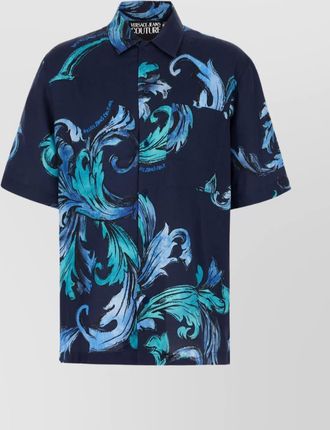 Versace Jeans Couture viscose shirt with bold print and chest pocket