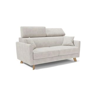 Divani.Store Sof&aacute; cama con reposacabezas ajustables 160 cm blanco