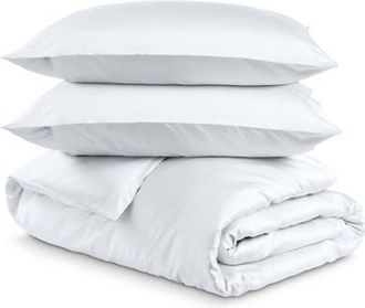 Bare Home Cooling Rayon Duvet Cover Set in White at Nordstrom, Size California King