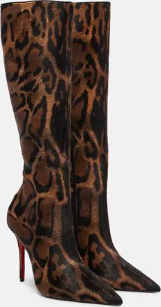 Christian Louboutin Miss Z 100 calf hair knee-high boots
