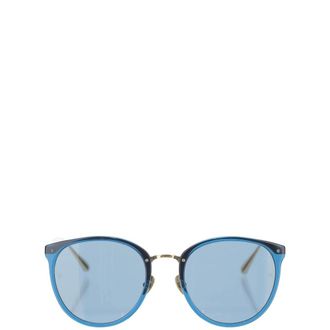 Linda Farrow Sunglasses, female, Blue, ONE SIZE, Rounded Frame Sunglasses with UV Protection