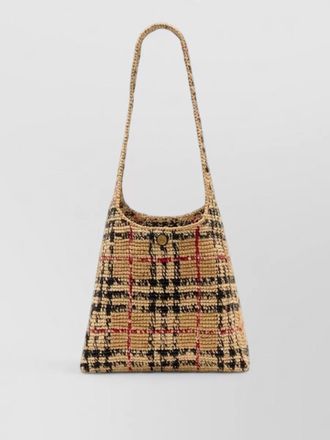 Burberry small margate raffia shoulder bag
