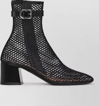 Alaia leather mesh ankle boots