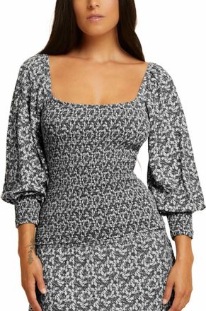 Nation Ltd Womens Iona Smocked Top In Grey