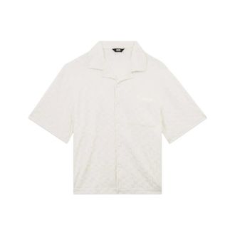 GCDS Short Sleeve Shirts, male, White, Size: S Shirt Gcds