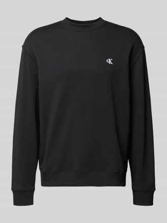 Calvin Klein Jeans Sweatshirt mit Label-Stitching in Black, Gr&ouml;&szlig;e XXL