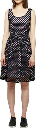 Carven Eyelet Cotton Dress, Black