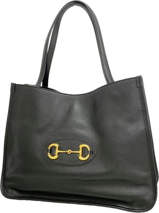 Gucci Black Leather Tote Bag (Pre-Owned)