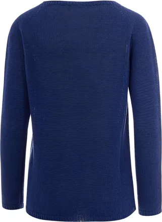 Max Mara Womens Knit Jumper Maglia Basic Light Blue Linen Jumpers Sweater